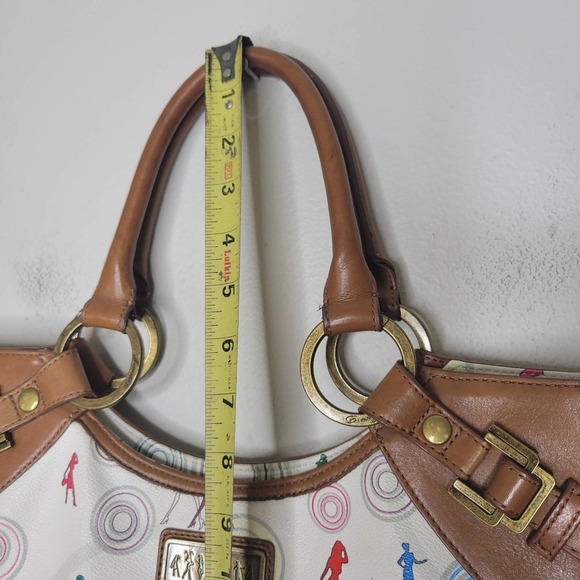 Junior Drake Love JD White Leather Novelty Print Shoulder Bag - Picture 15 of 15